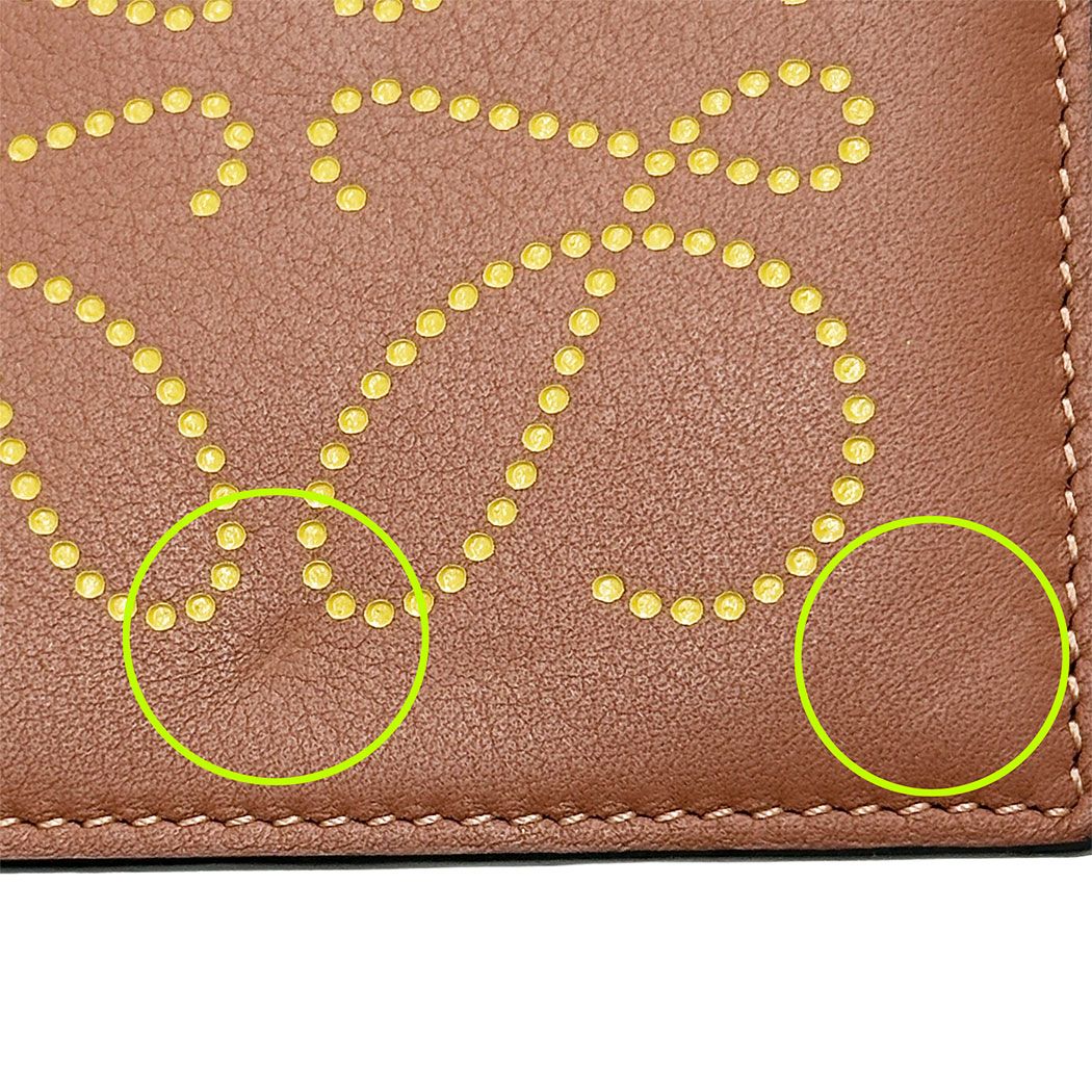 Loewe Wallet Coin Case Anagram Calf Brown Yellow Fragment Pouch Mini Logo — view 7