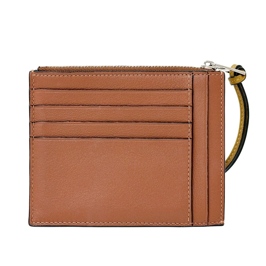 Loewe Wallet Coin Case Anagram Calf Brown Yellow Fragment Pouch Mini Logo — view 2