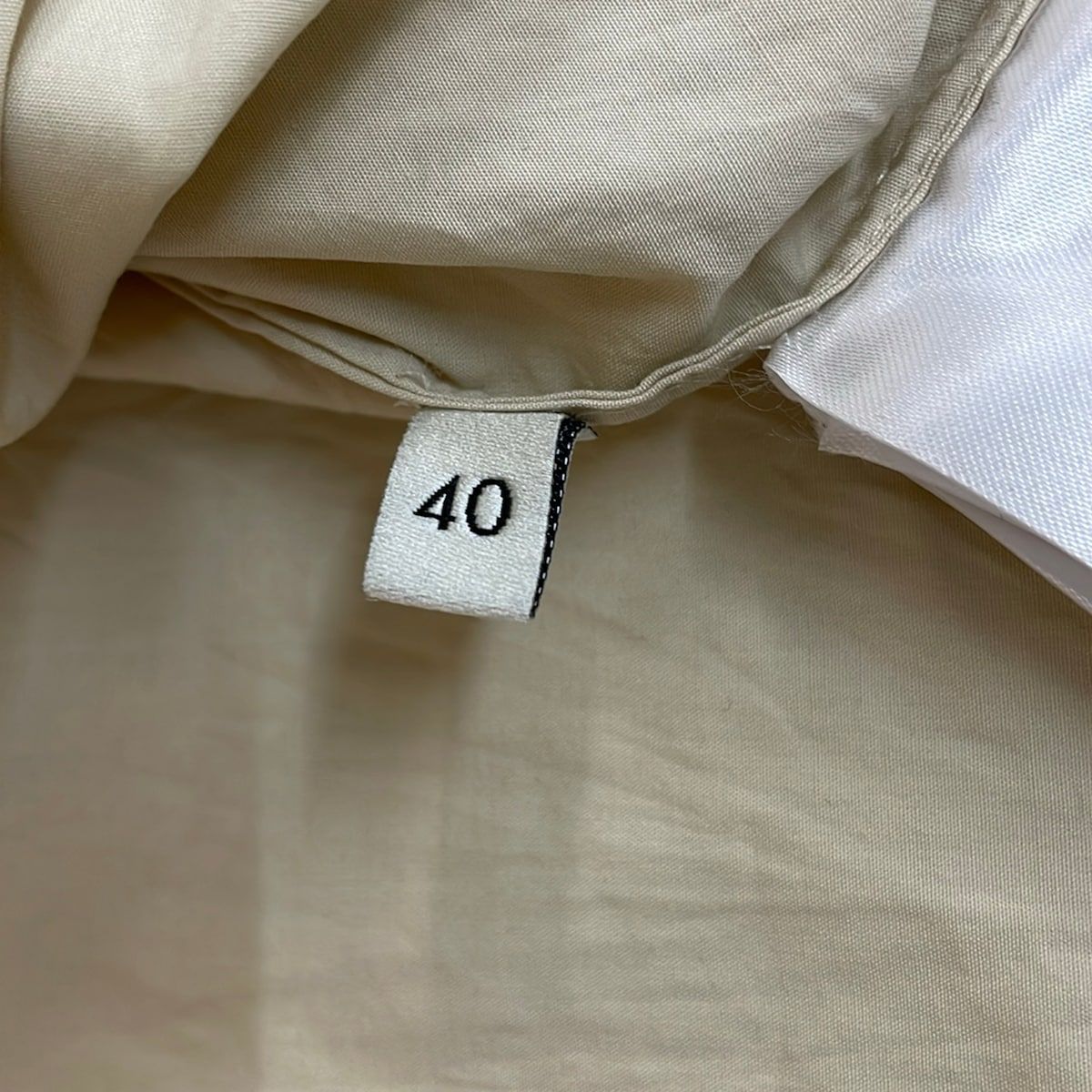 Gucci Long Sleeve Shirt Blouse 40 M Beige Ivory Ribbon Frill — view 4