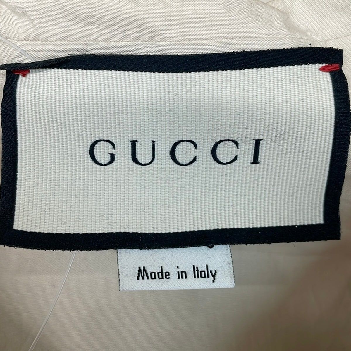 Gucci Long Sleeve Shirt Blouse 40 M Beige Ivory Ribbon Frill — view 3