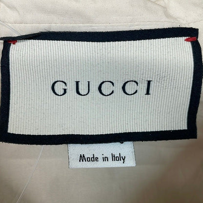 Gucci Long Sleeve Shirt Blouse 40 M Beige Ivory Ribbon Frill — view 3