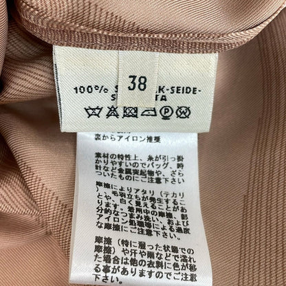 Hermes Sleeveless Top 38 M Pink Beige White Multi V-neck Silk Pattern — view 4