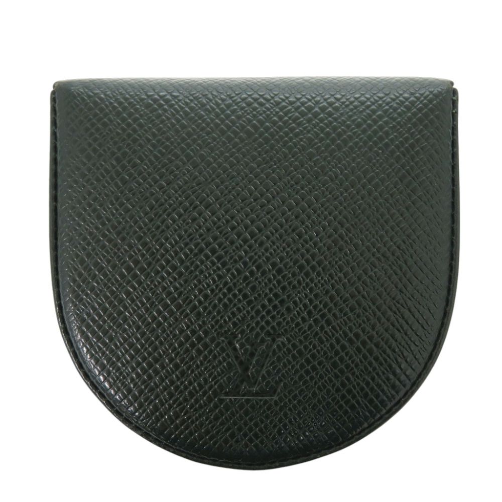 Louis Vuitton Porte-Monnaie Cuvette Taiga Esepia Coin Case Wallet Green