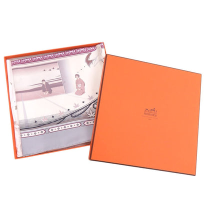 Hermes Carre 90 Era One Meeting Chaque Rencontre Est Unique Silk Gray Scarf — view 2