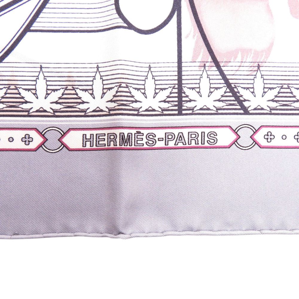 Hermes Carre 90 Era One Meeting Chaque Rencontre Est Unique Silk Gray Scarf — view 5