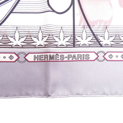 Hermes Carre 90 Era One Meeting Chaque Rencontre Est Unique Silk Gray Scarf — view 5
