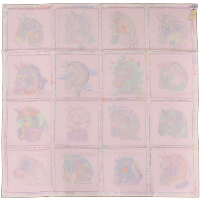 Hermes Carre 90 Schvaloscope Neon Chevaloscope Scarf Silk Pink — view 2