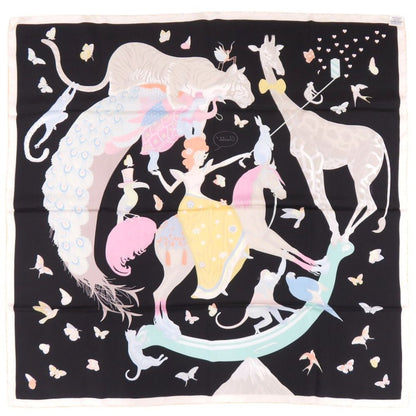 Hermes Carre 90 Story Silk Black Scarf — view 2