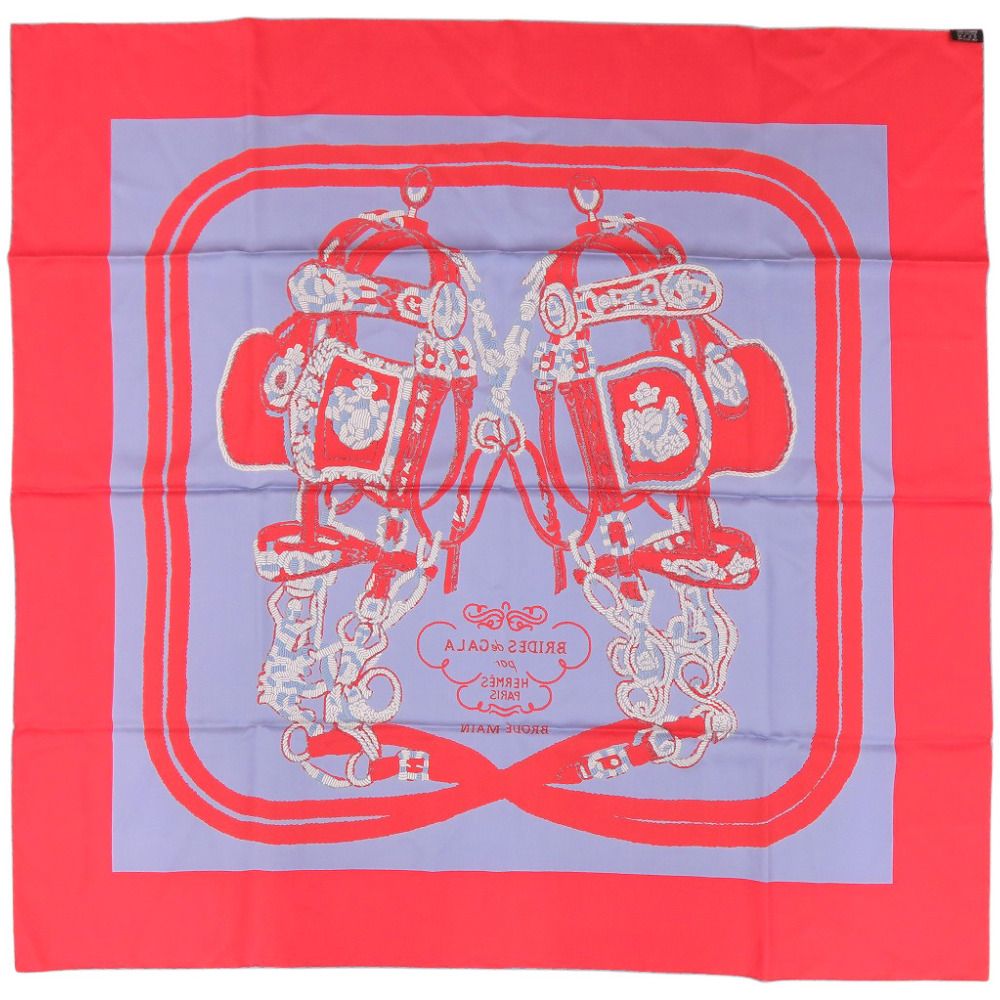 Hermes Carre 90 Brides de Gala Brid Silk Red Scarf — view 2