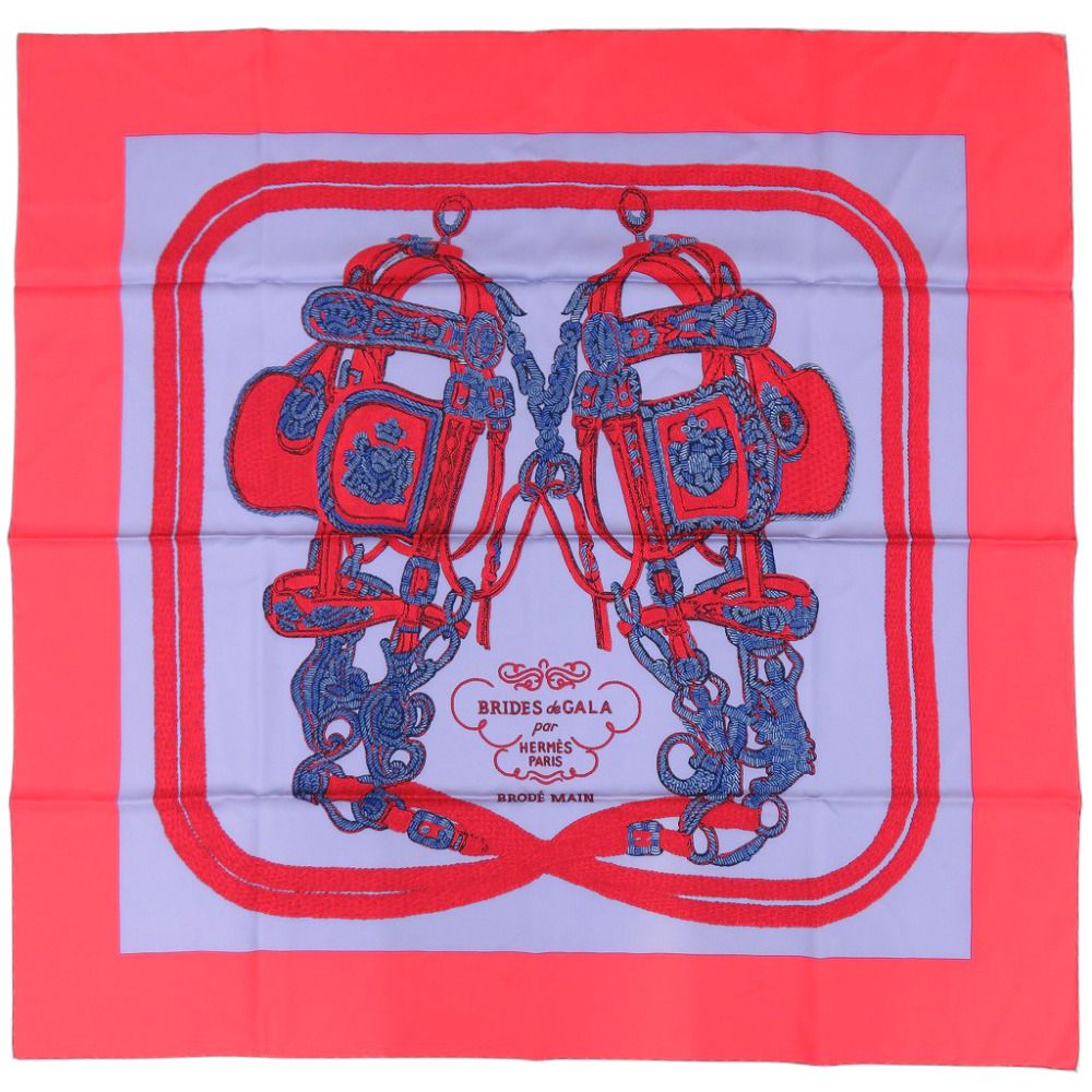 Hermes Carre 90 Brides de Gala Brid Silk Red Scarf