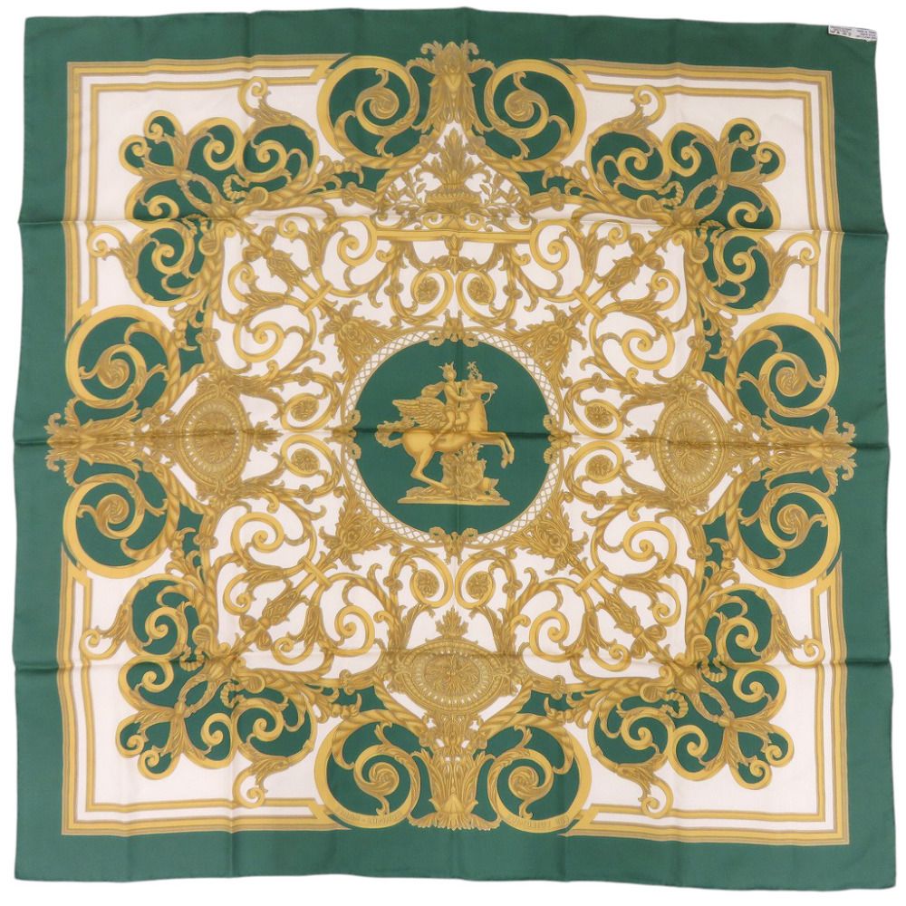 Hermes Carre Tuileries Chuiroulis Park Silk Green Scarf — view 2