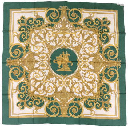 Hermes Carre Tuileries Chuiroulis Park Silk Green Scarf — view 2