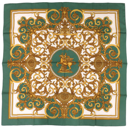 Hermes Carre Tuileries Chuiroulis Park Silk Green Scarf