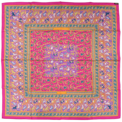 Hermes Carre 90 Indian Hunting Chasse en Inde Silk Pink Scarf — view 2