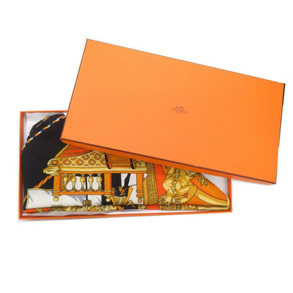 Hermes Carre Triangle la Reale Silk Cashmere Black Scarf — view 2
