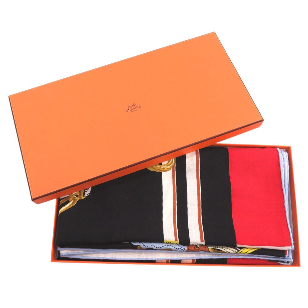 Hermes Carre 140 Geant Brid Gala Applique Picket Brides de Pique Cashmere Silk — view 2