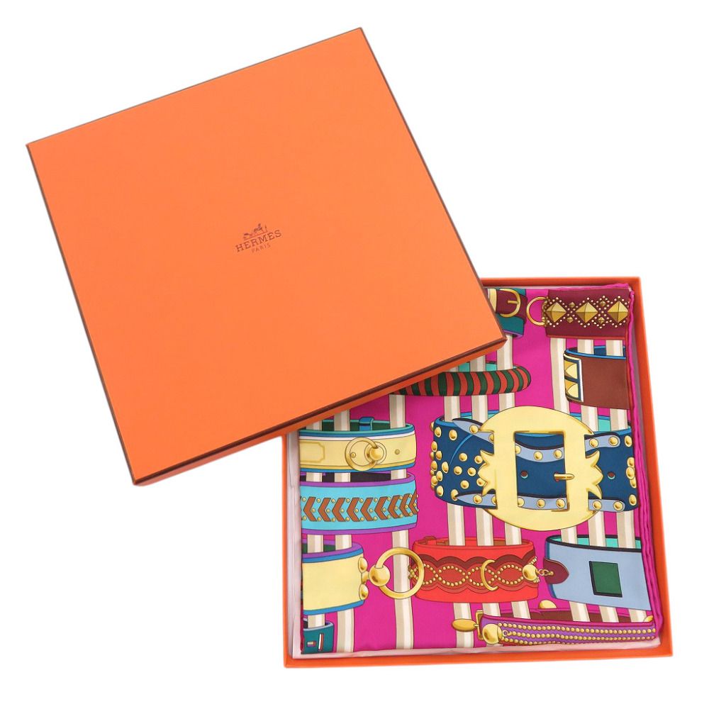 Hermes Carre 90 Collier de Chien Silk Multicolor Scarf — view 2