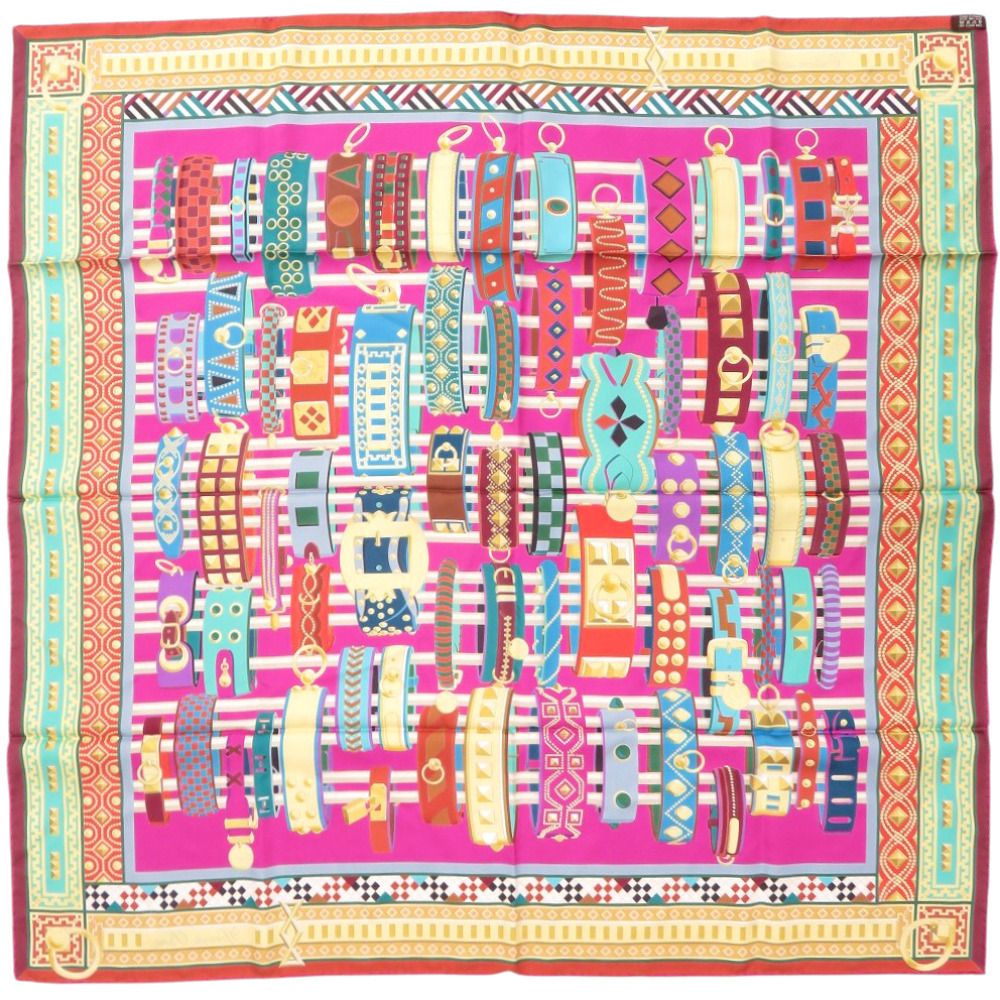 Hermes Carre 90 Collier de Chien Silk Multicolor Scarf — view 3