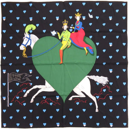 Hermes Carre 70 Tea Time Silk Black Scarf