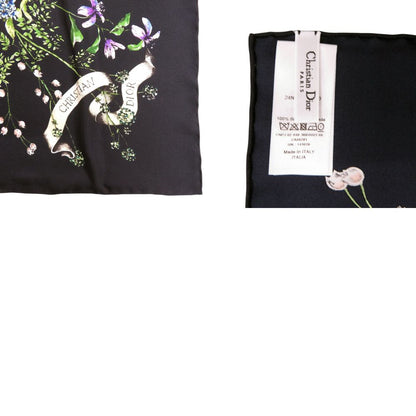 Dior D Constellation Silk Black Square Scarf — view 4