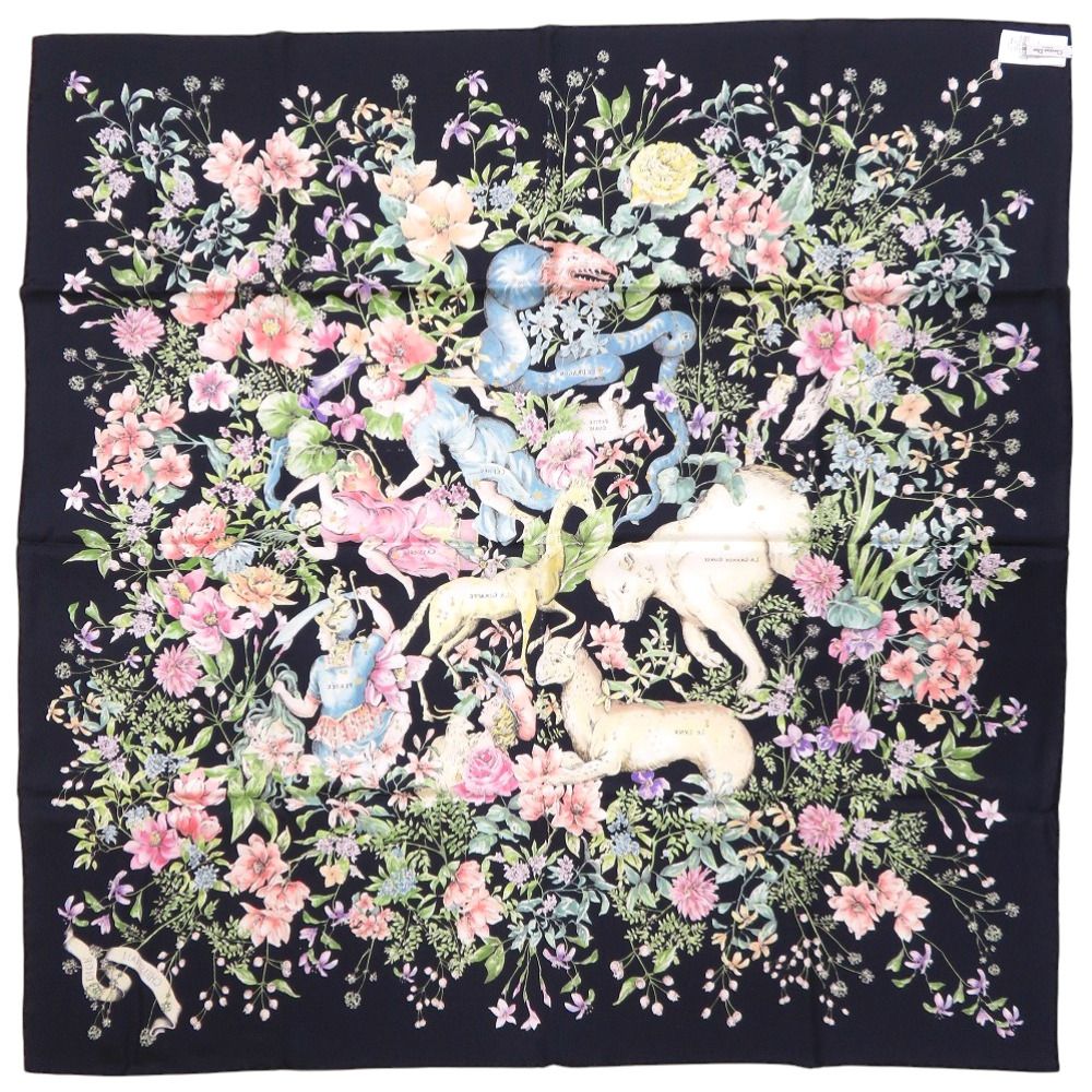 Dior D Constellation Silk Black Square Scarf — view 3