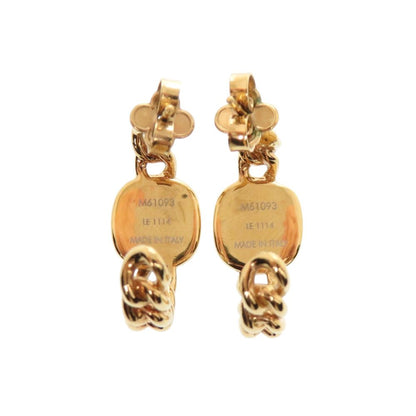 Louis Vuitton Logo Chain Metal Gold Earrings — view 2