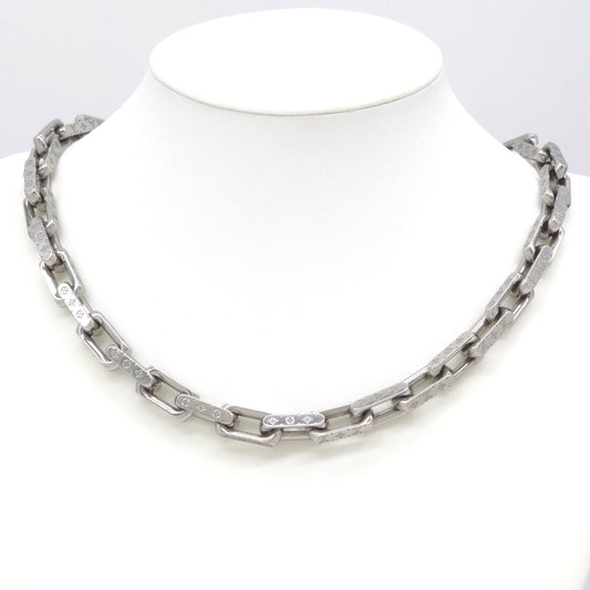 Louis Vuitton Necklace Chain Monogram Silver Color Metal Length 54.5