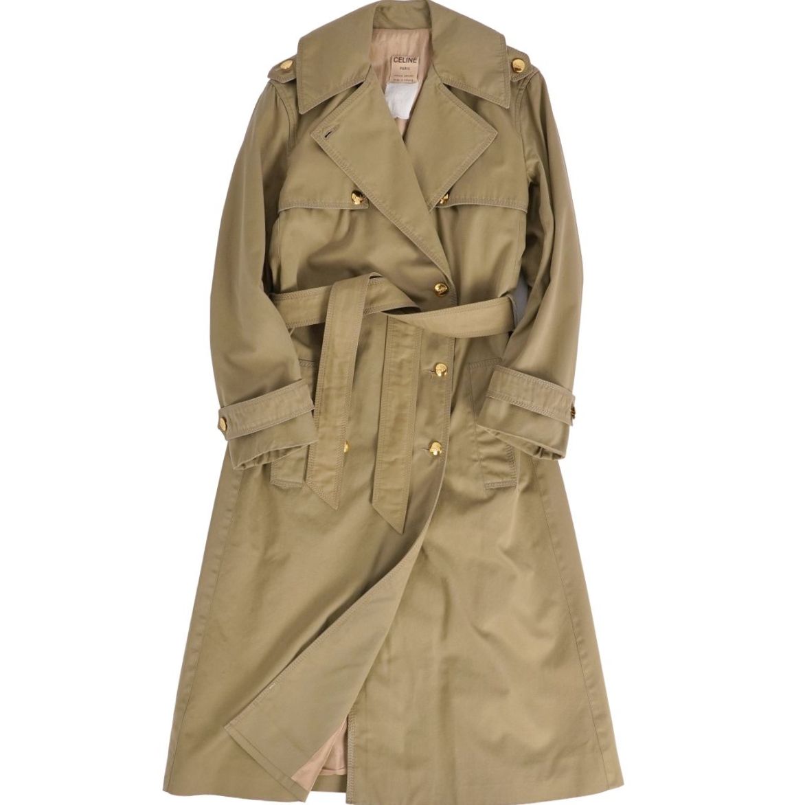 Celine Vintage Coat Trench Gold Button