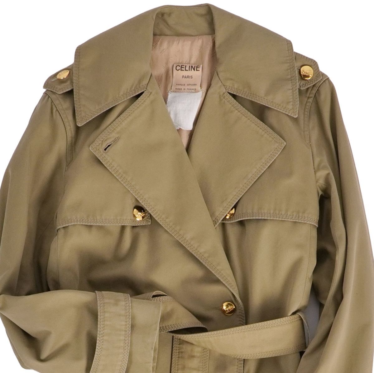 Celine Vintage Coat Trench Gold Button — view 2