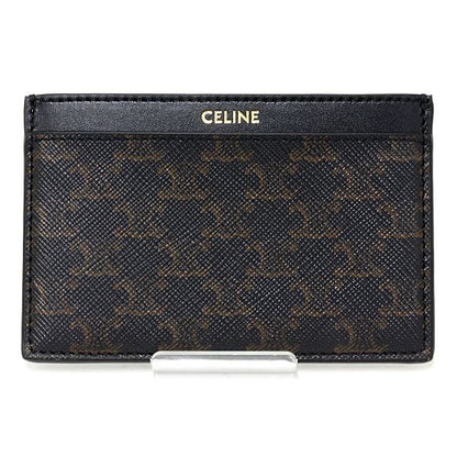 Celine Triomphe Holder Card Case Pasuke Business Holder Leather Black Brown