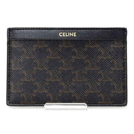 Celine Triomphe Holder Card Case Pasuke Business Holder Leather Black Brown