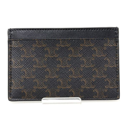 Celine Triomphe Holder Card Case Pasuke Business Holder Leather Black Brown — view 3
