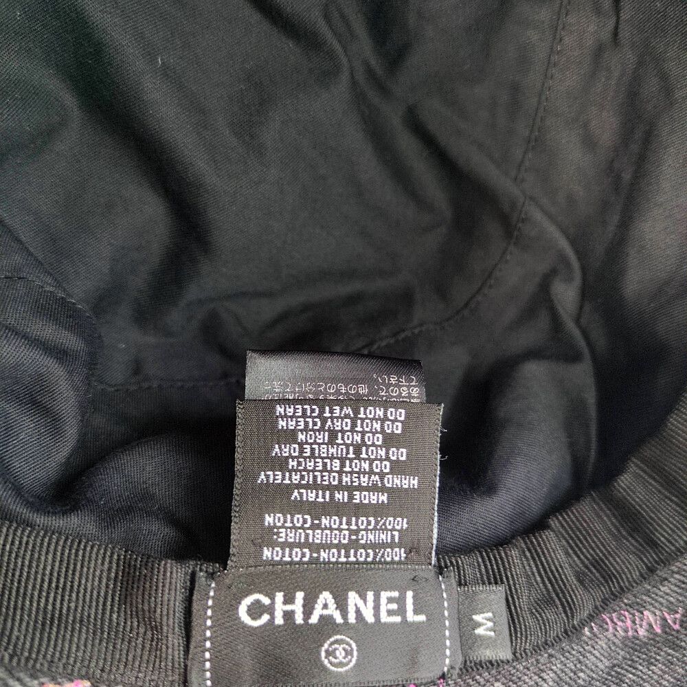 Chanel Logo Denim Bucket Hat Gray — view 5