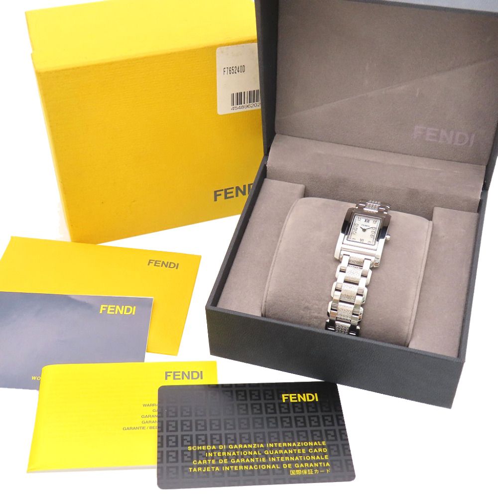 Fendi Classico Diamond Quartz Watch SS White Shell — view 2