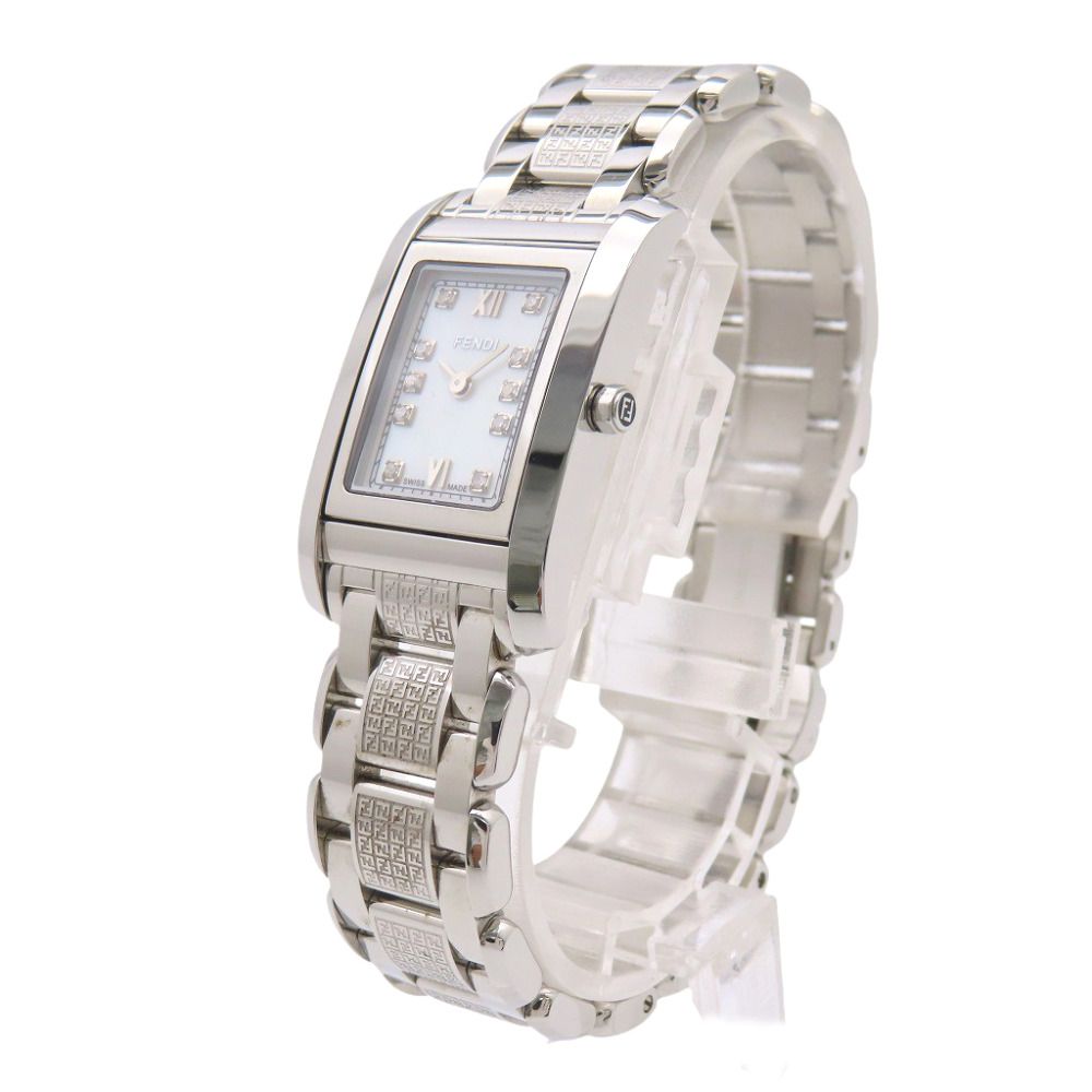 Fendi Classico Diamond Quartz Watch SS White Shell — view 3