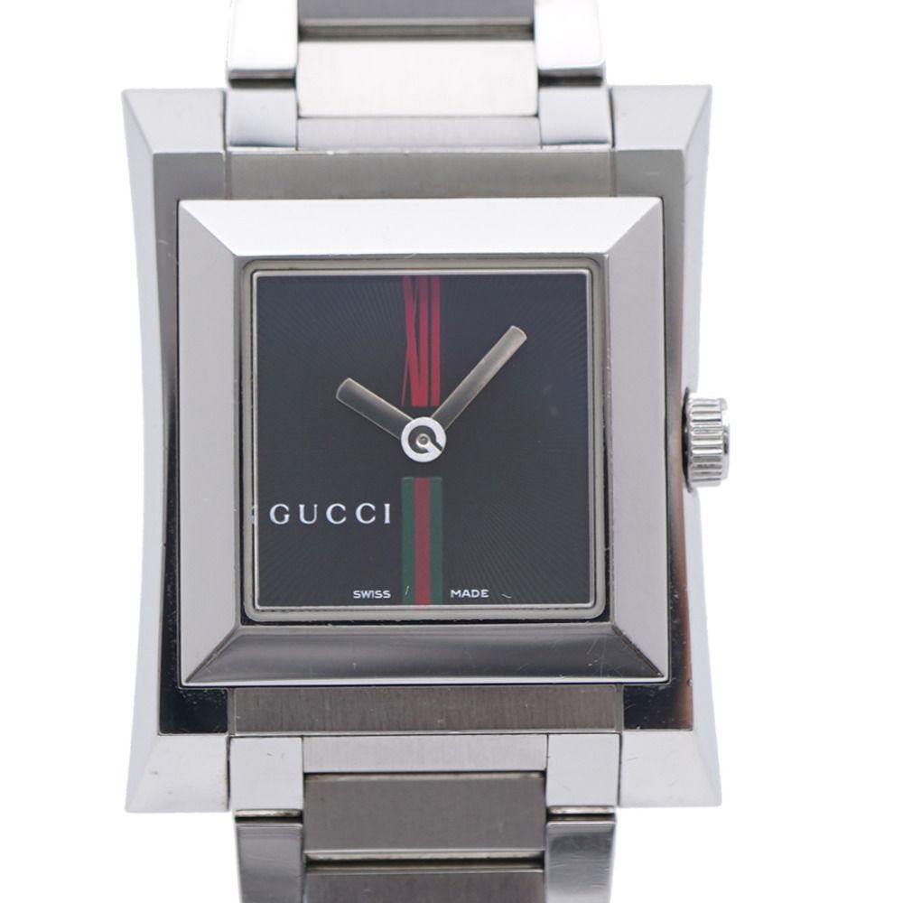 Gucci Square Watch Stainless Steel Black Dial