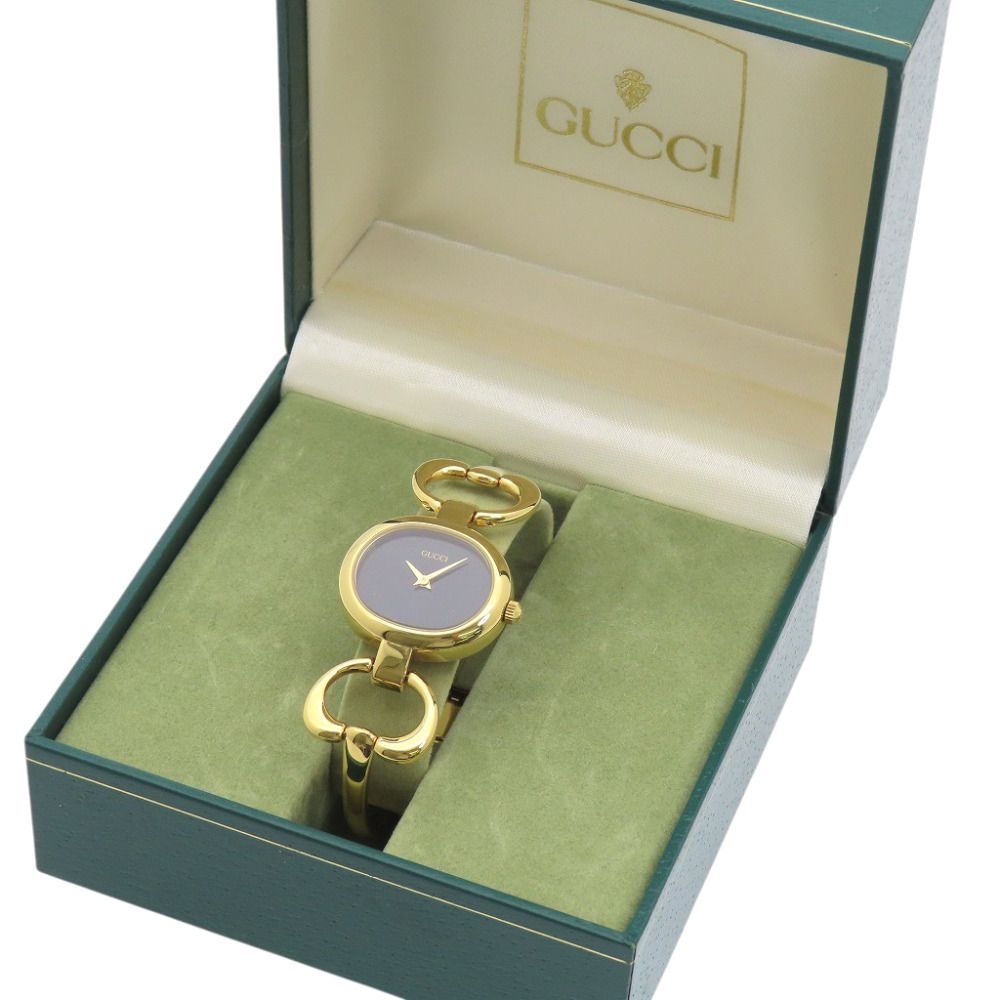 Gucci Quartz Watch Stainless Steel Black Gold Dial — view 2