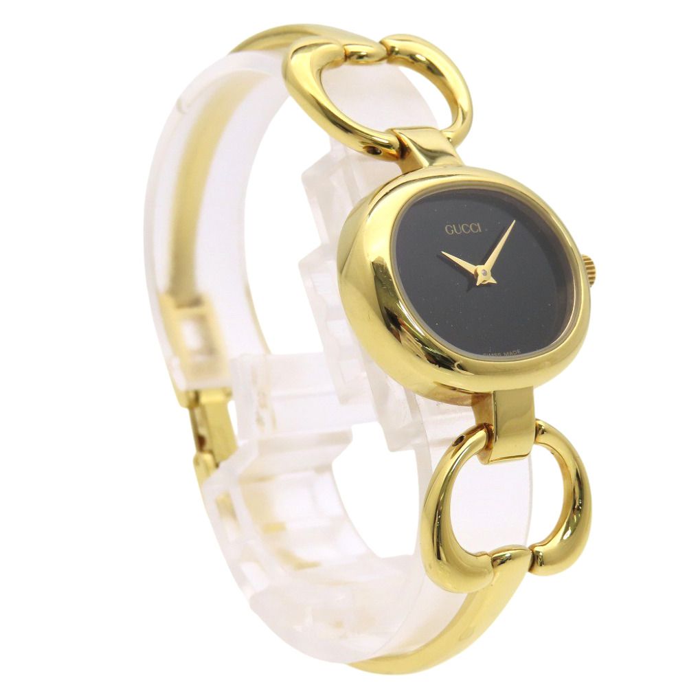 Gucci Quartz Watch Stainless Steel Black Gold Dial — view 4