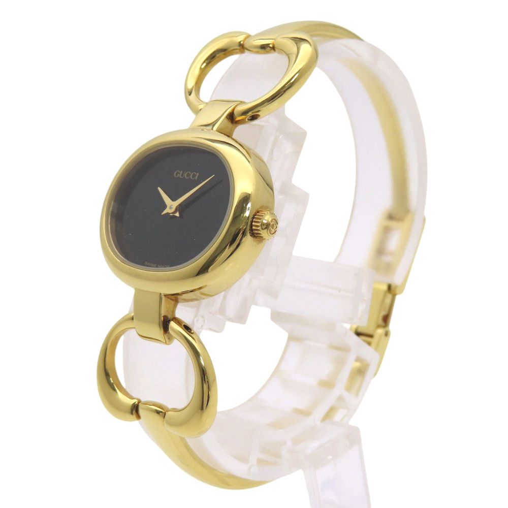 Gucci Quartz Watch Stainless Steel Black Gold Dial — view 3