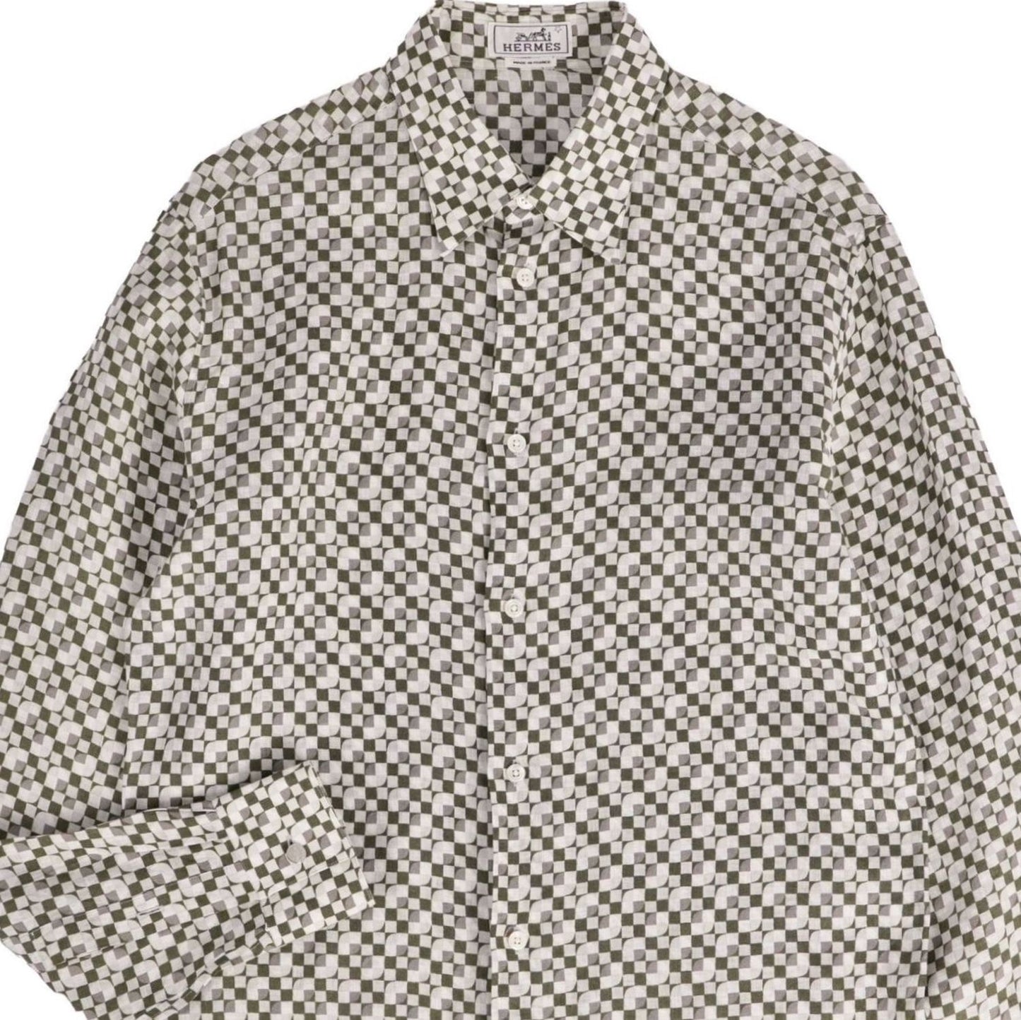 Hermes Shirt Long Pickpocket Long Sleeve Series Button Linen — view 2
