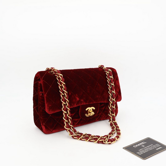 Chanel Quilted Velvet Flap Bag