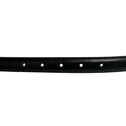 Gucci Belt Double Slim Leather Logo Black — view 6