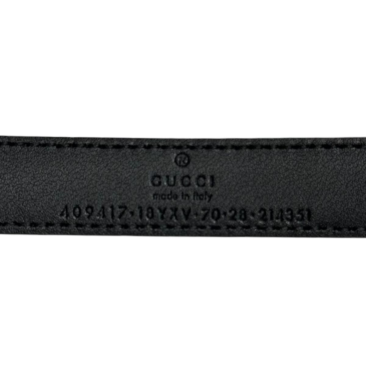 Gucci Belt Double Slim Leather Logo Black — view 8