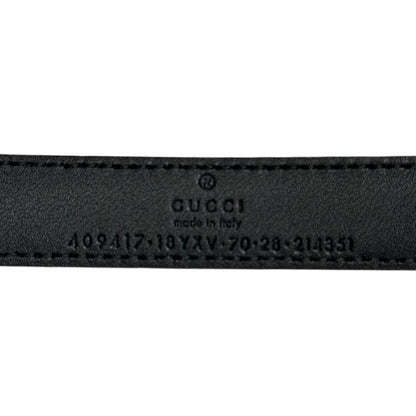Gucci Belt Double Slim Leather Logo Black — view 8