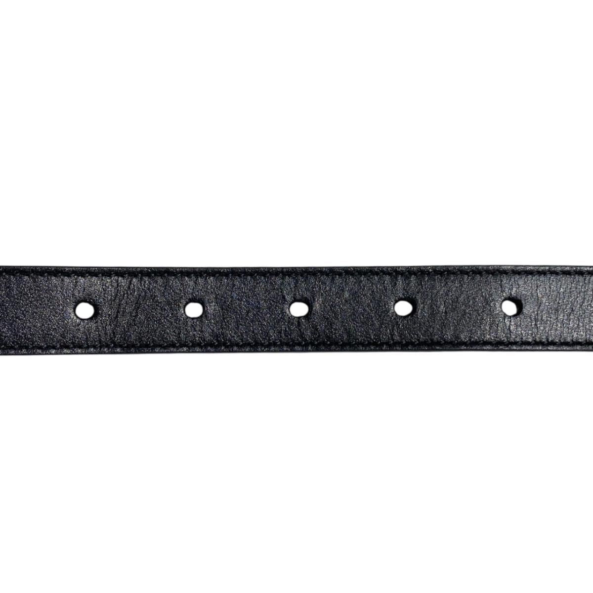 Gucci Belt GG Emblem Slim Leather Logo Black Gold — view 6