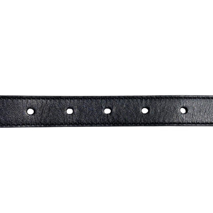 Gucci Belt GG Emblem Slim Leather Logo Black Gold — view 6