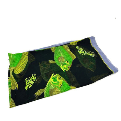 Hermes Shawl Fish Cotton Black Scarf — view 6