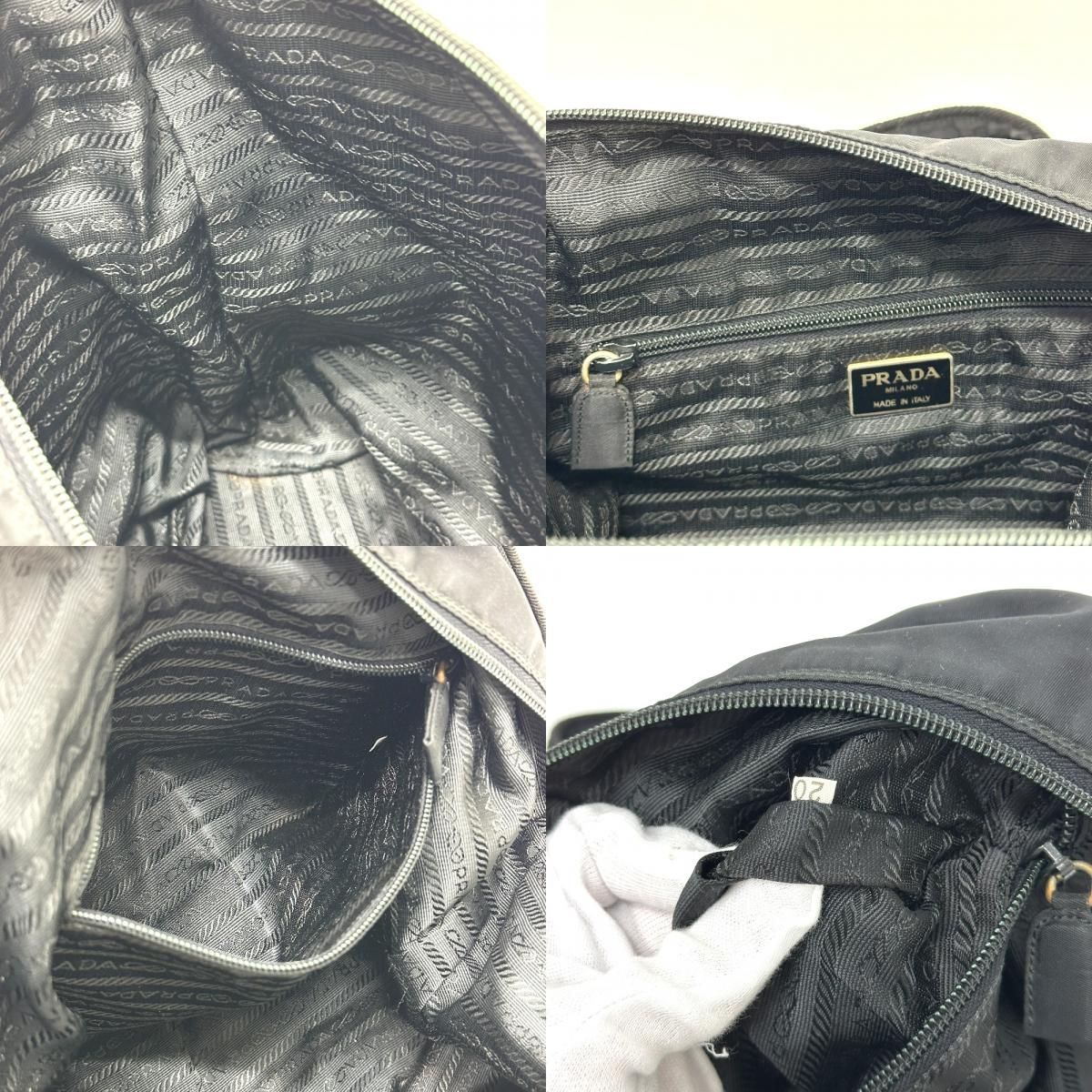 Prada Tote Bag Embroidery Logo Nylon Black — view 8