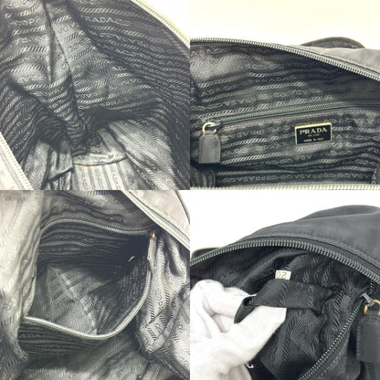 Prada Tote Bag Embroidery Logo Nylon Black — view 8