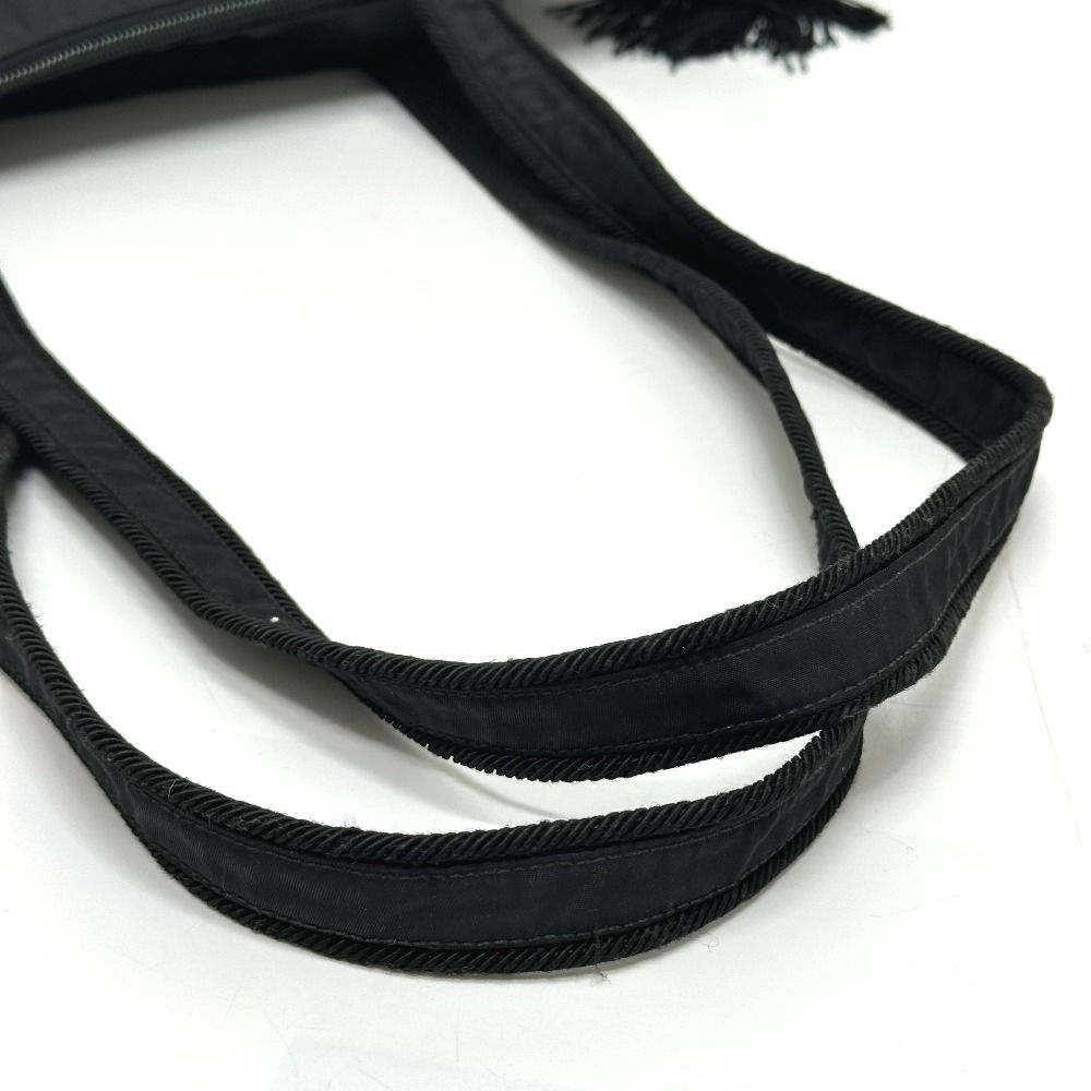 Prada Tote Bag Embroidery Logo Nylon Black — view 6